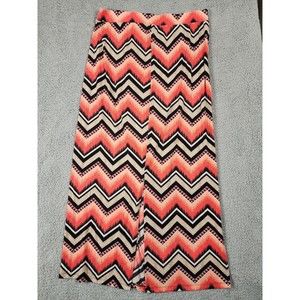 Lularoe Maxi Skirt Medium, Herringbone Pattern Pink and black, New